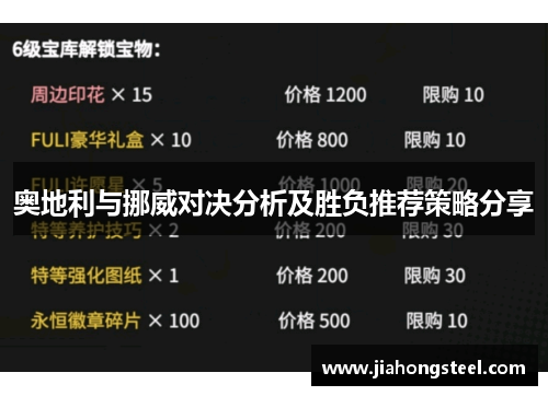 奥地利与挪威对决分析及胜负推荐策略分享